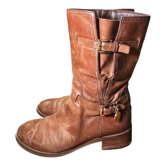 MICHAEL Michael Kors Blake Boot 7.5 M Brown winter Boot Buckles Calf - Picture 3 of 16